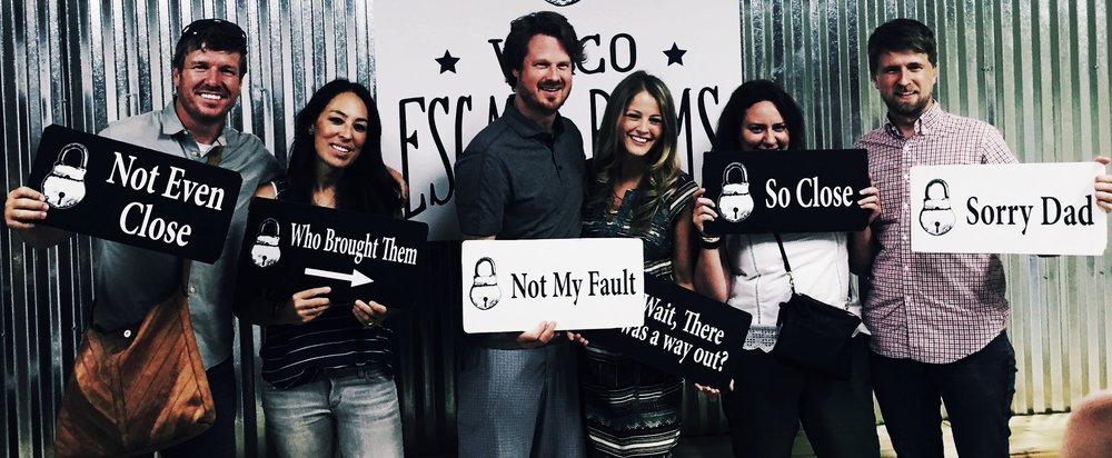 Chip and Joanna Gaines at Waco Escape Rooms